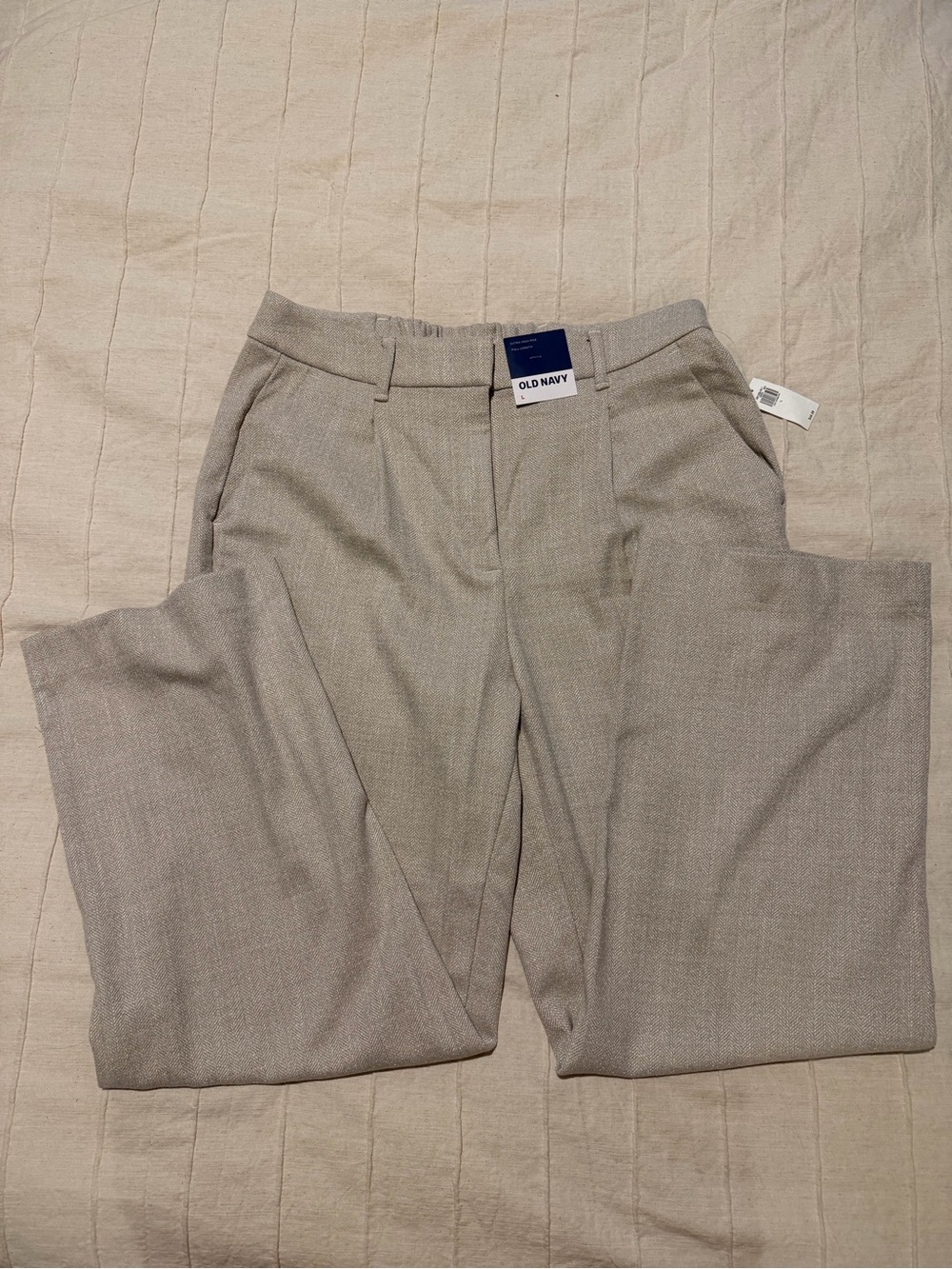 New Old Navy Women's Light Beige Straight-Leg Trousers